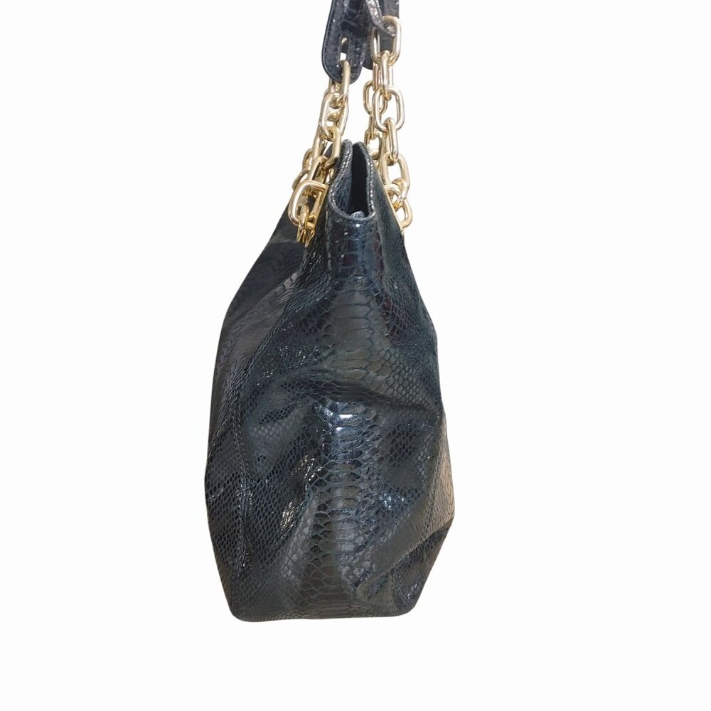 Michael Kors Black Python Embossed Leather Tote G… - image 4